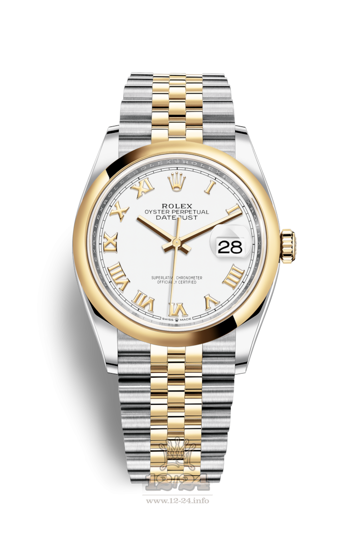 Rolex Datejust Watch 126203-0029 36 mm Steel / Yellow gold Case White Dial
