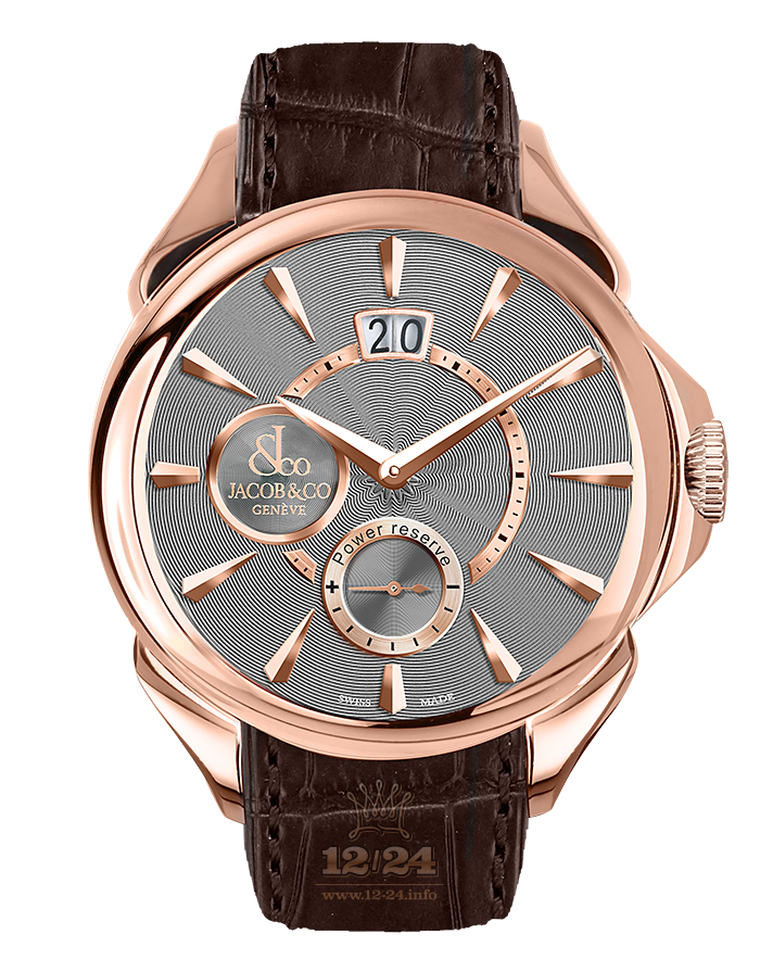 Jacob & Co Gents Collection Watch PC400.40.NS.NA.A 42 mm Pink gold Case Gray Dial