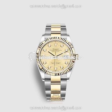 Rolex Datejust Watch 126233-0046 36 mm Stainless steel Yellow gold Case Yellow Dial