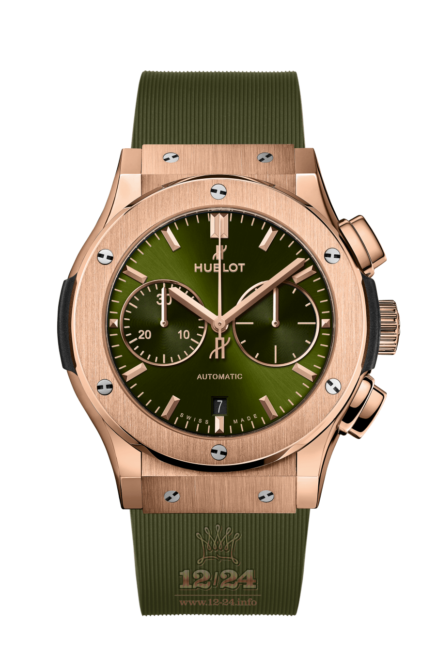 Hublot Classic Fusion Watch 521.OX.8980.RX 45 mm Pink gold Case Green Dial
