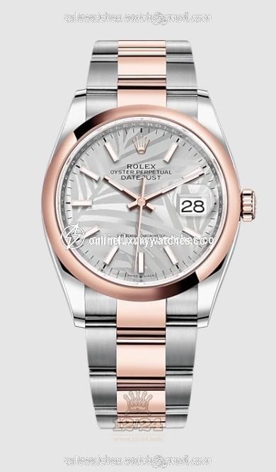 Rolex Datejust Watch 126201-0032 36 mm Stainless steel Pink gold Case Gray Silver Dial