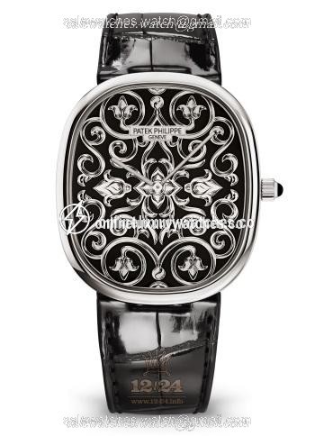 Patek Philippe Golden Ellipse Watch 5738/51G-001 35 mm White gold Case Black Dial