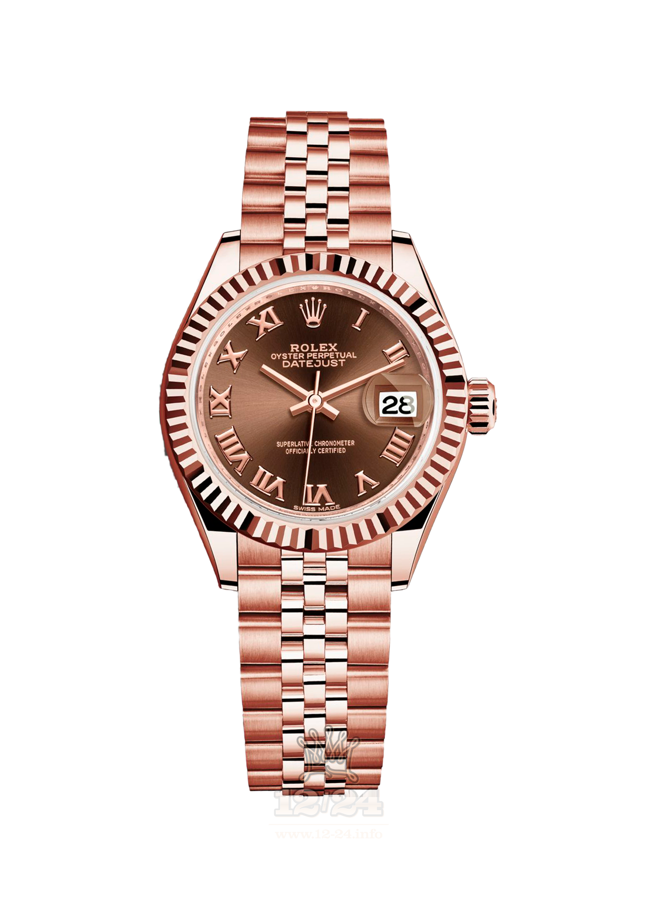 Rolex Datejust Watch 279175-0015 28 mm Pink gold Case Brown (chocolate) Dial