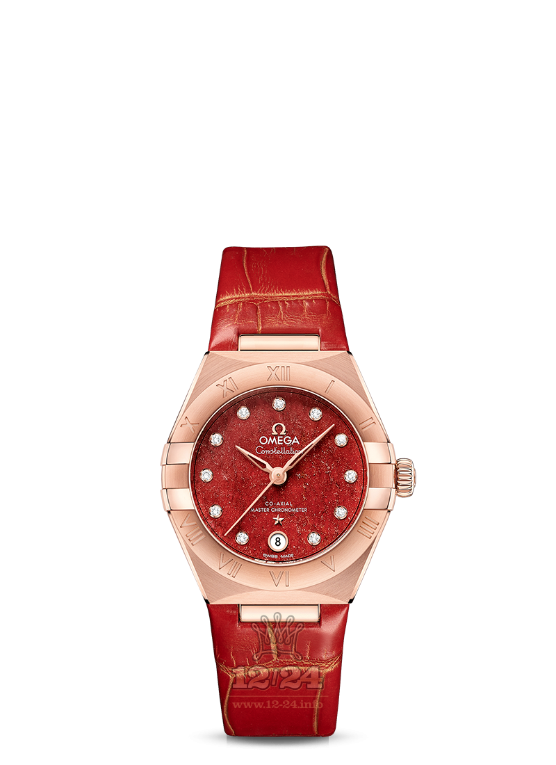 Omega Constellation Watch 131.53.29.20.99.003 29 mm Pink gold Case Red Dial