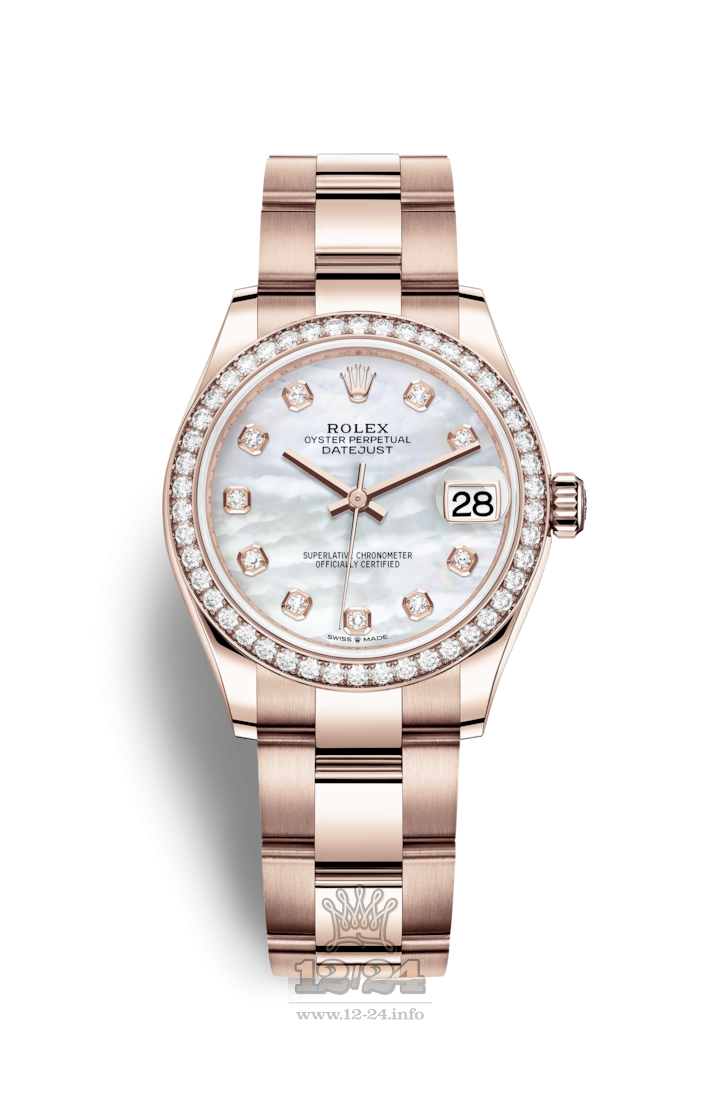 Rolex Datejust Watch 278285rbr-0011 31 mm Pink gold Case White Dial