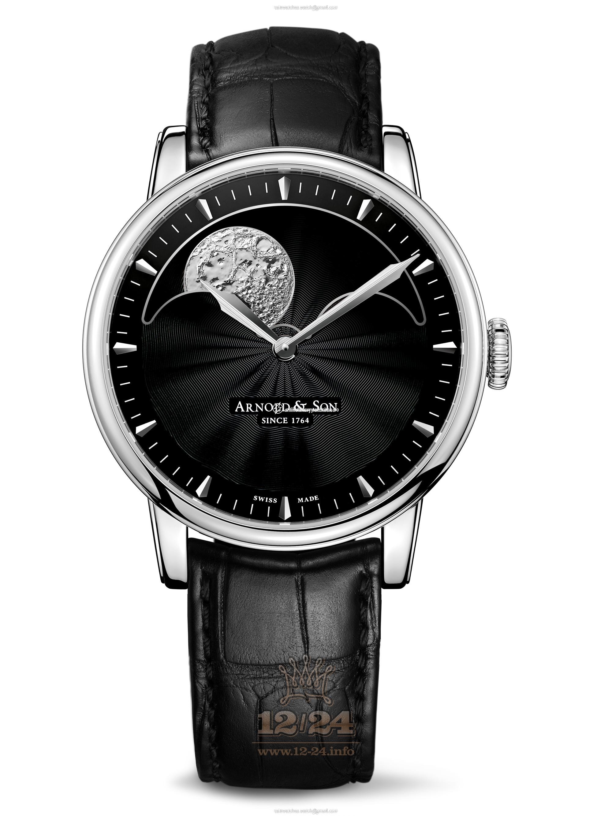Arnold Son Royal Collection Watch 1GLAS.B01A.C122S Stainless steel Case Black Dial