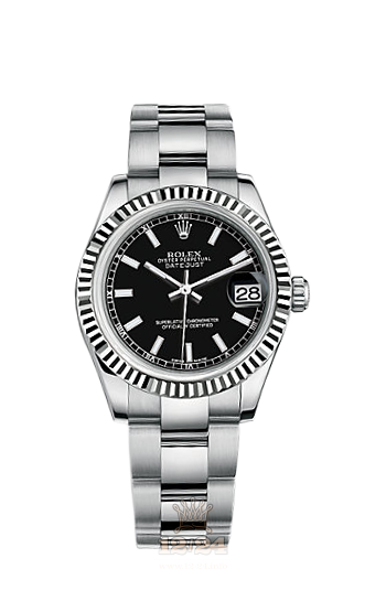 Rolex Datejust Watch 178274-0034 31 mm Steel / White gold Case Black Dial