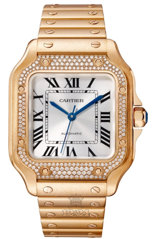Cartier Santos de Cartier Watch WJSA0009 35 mm Pink gold Case Silver Dial