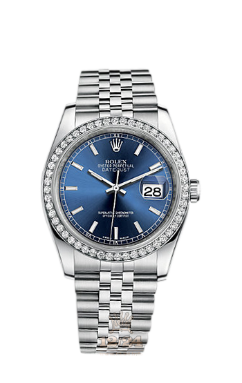 Rolex Datejust Watch 116244-0063 36 mm Steel / White gold Case Dark blue Dial