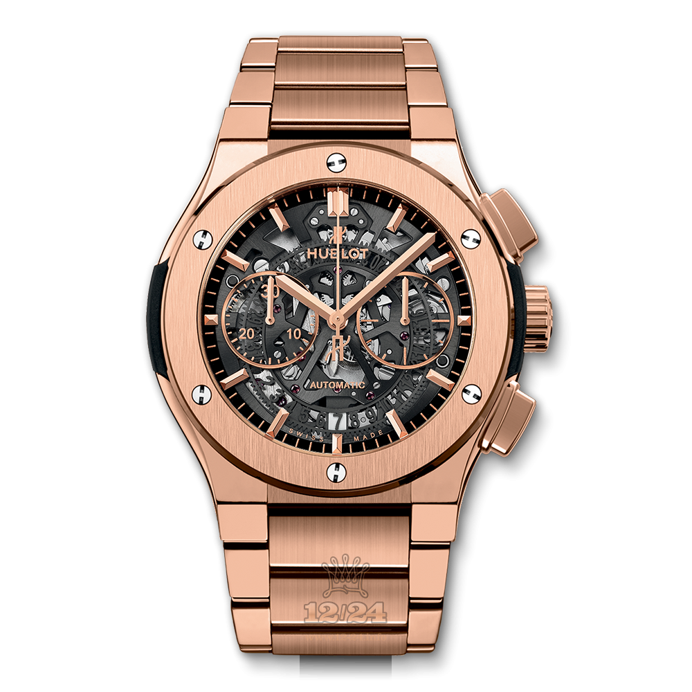 Hublot Classic Fusion Watch 528.OX.0180.OX 45 mm Red gold Case Black Golden Dial