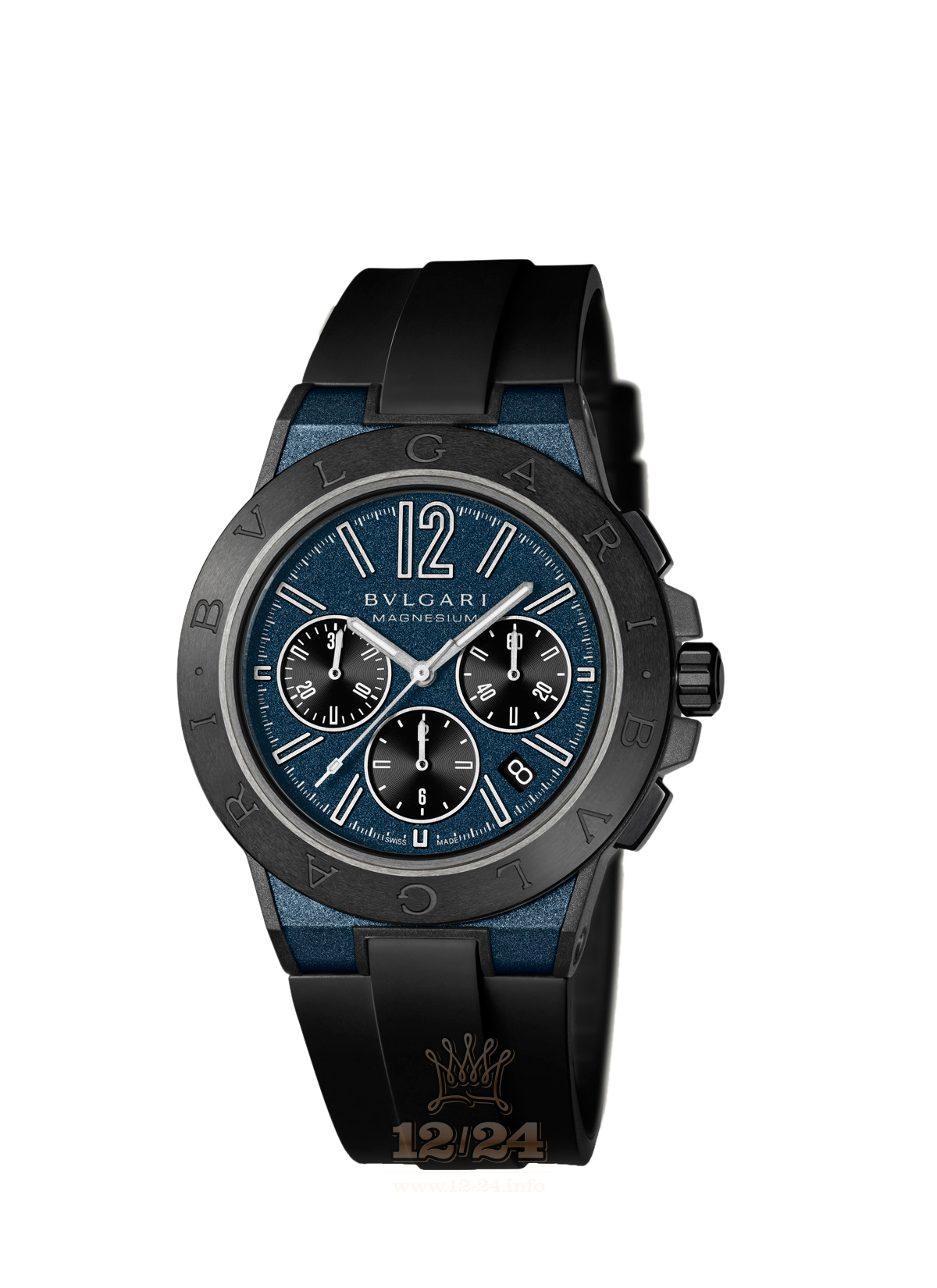Bvlgari Diagono Watch 102304 DG42C3SMCVDCH 42 mm Stainless steel Ceramics Case Black Dark blue Dial