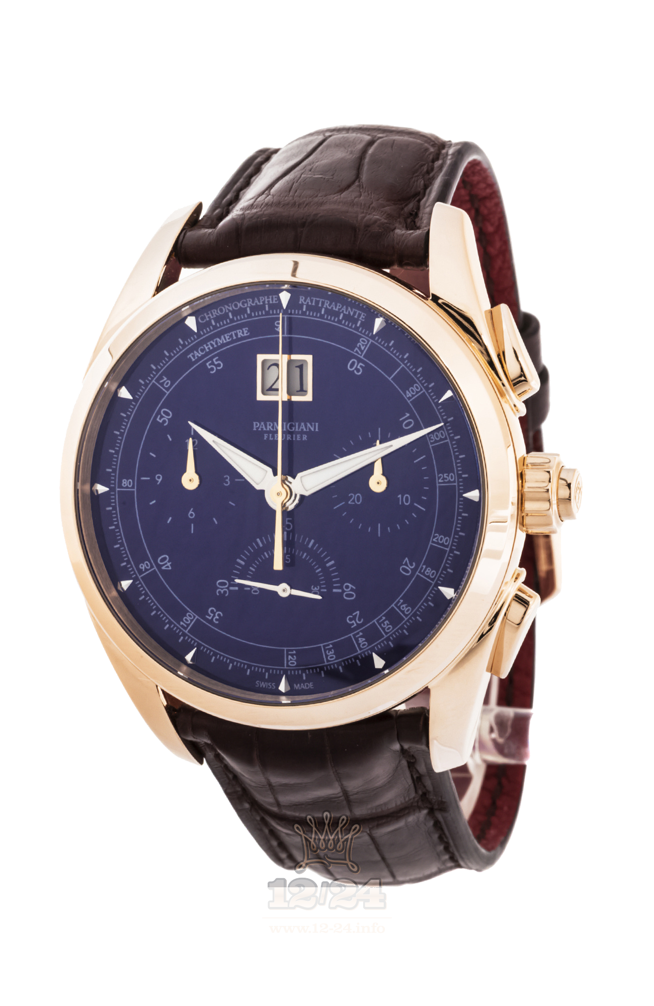Parmigiani Fleurier Tonda Watch PFH282-1002500-HA1441 Pink gold Case Dark blue Dial