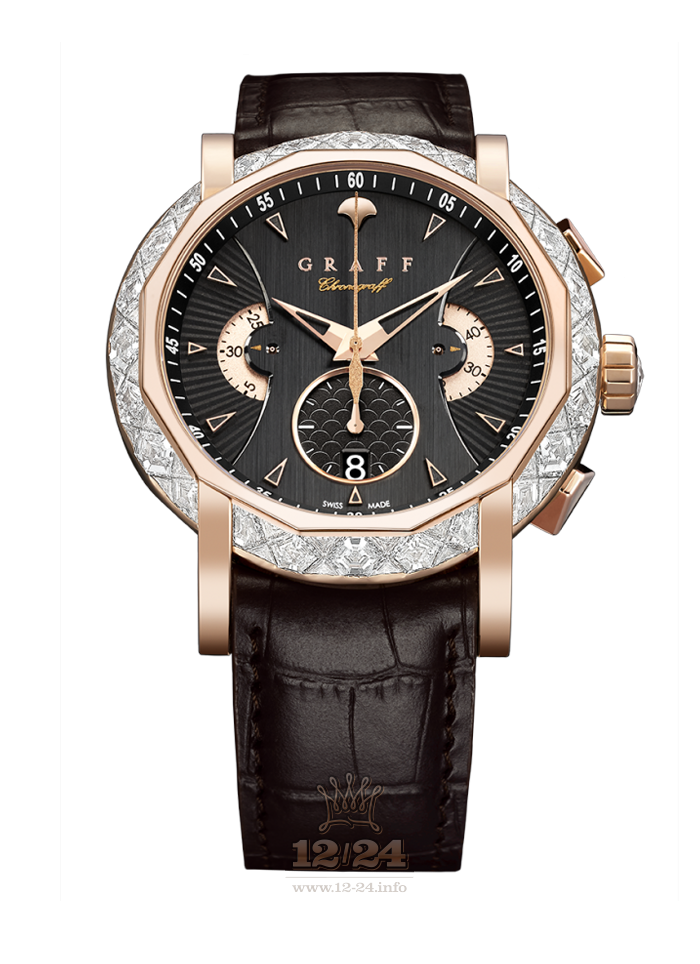 Graff ChronoGraff Watch CG45PGDBL3 45 mm Pink gold Case Black Dial