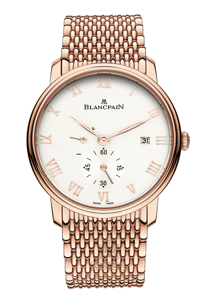 Blancpain Villeret Watch 6606-3642-MMB 40 mm Red gold Case White Dial