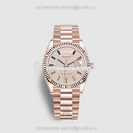 Rolex Day-Date Watch 128235-0039 36 mm Pink gold Case