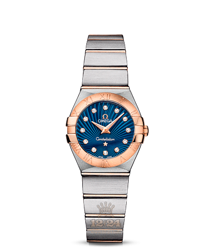 Omega Constellation Watch 123.20.24.60.53.001 24 mm Steel / Pink gold Case Dark blue Dial