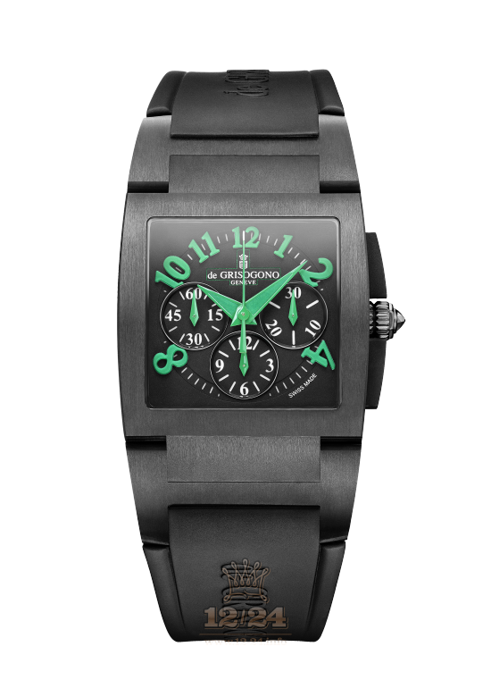 de Grisogono Uno Watch U-CR-C-N01 Stainless steel PVD coating Carbon Case Black Dial