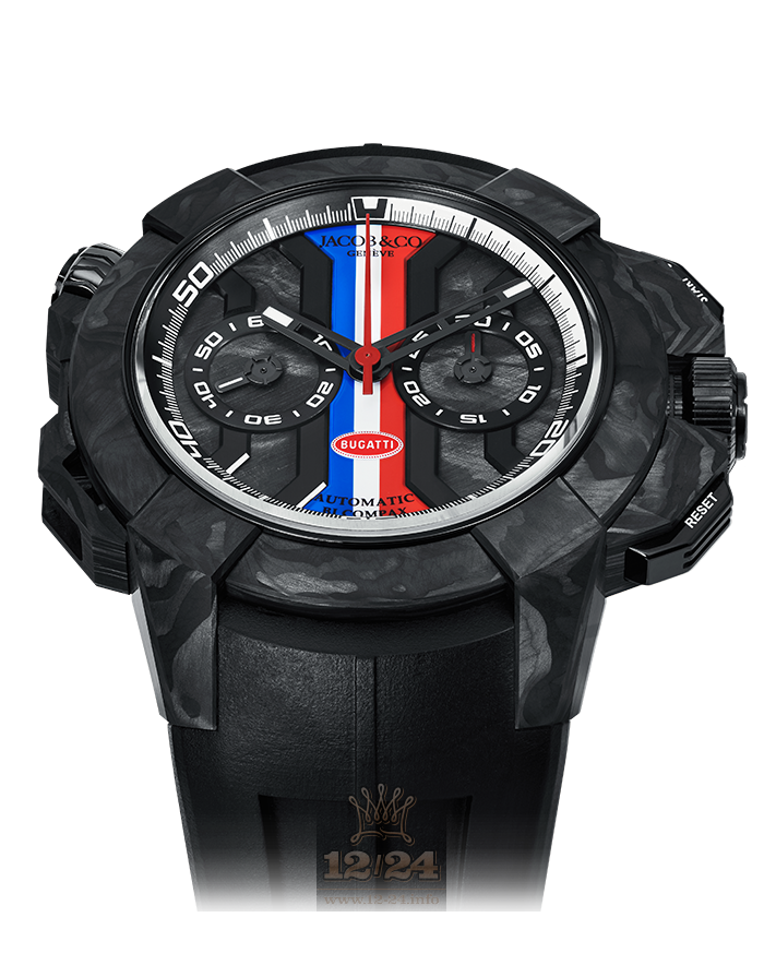 Jacob & Co Gents Collection Watch EC333.29.AA.AA.A 47 mm Titanium DLC coating Carbon Case Black Dial