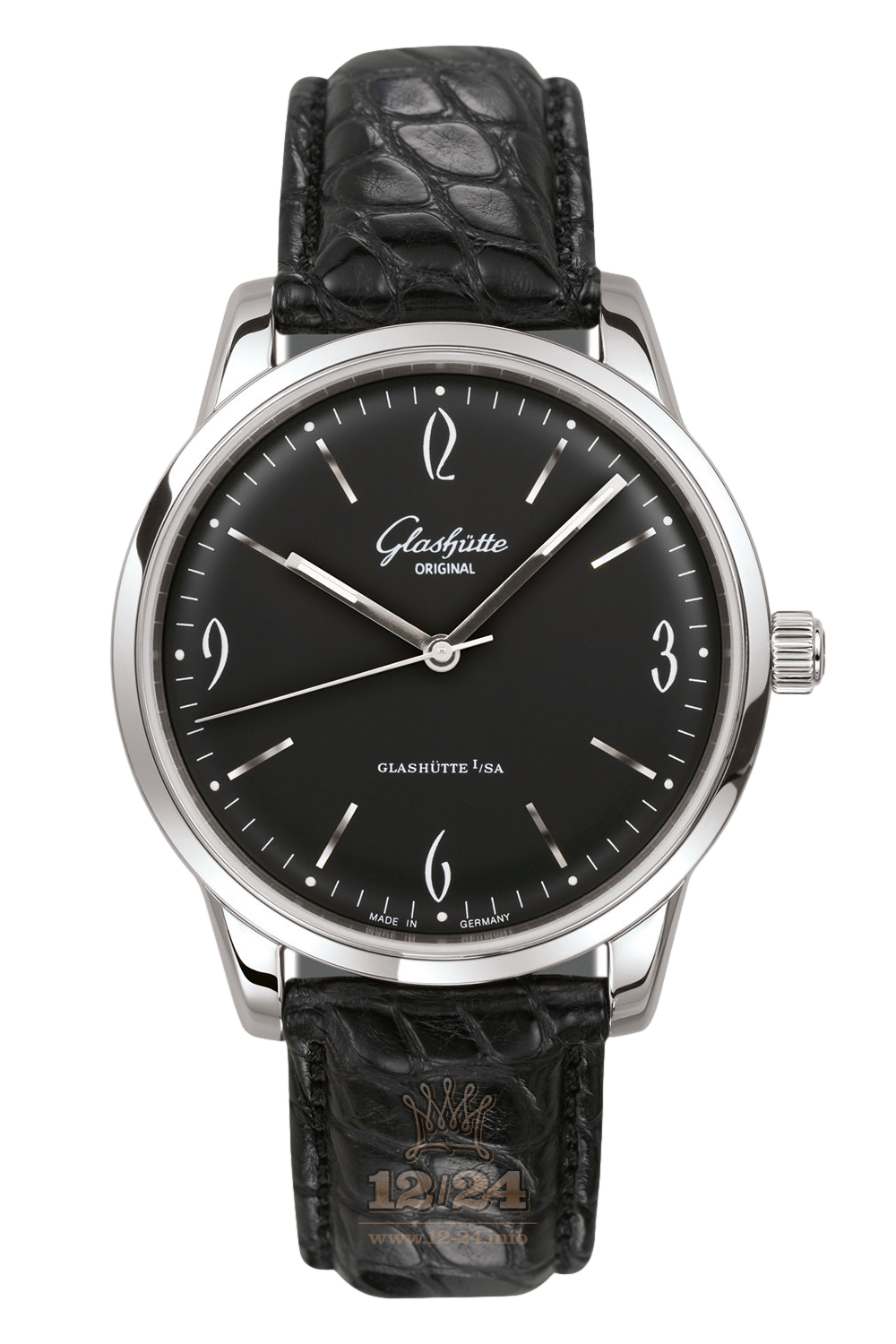 Glashutte Vintage Watch 1-39-52-04-02-04 39 mm Stainless steel Case Black Dial