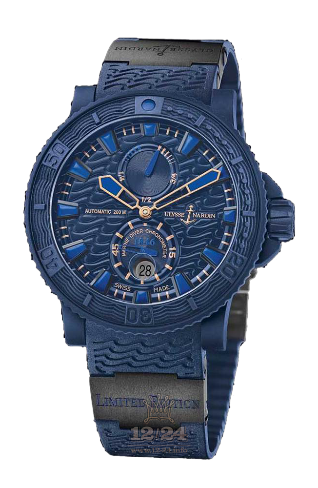 Ulysse Nardin Marine Watch 263-99LE-3C 46 mm Stainless steel Rubber Case Dark blue Dial