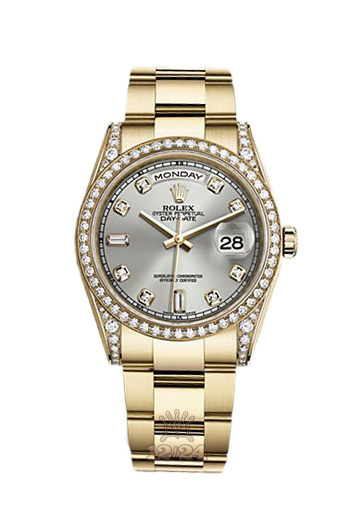 Rolex Day-Date Watch 118388-0065 36 mm Yellow gold Case Silver Dial