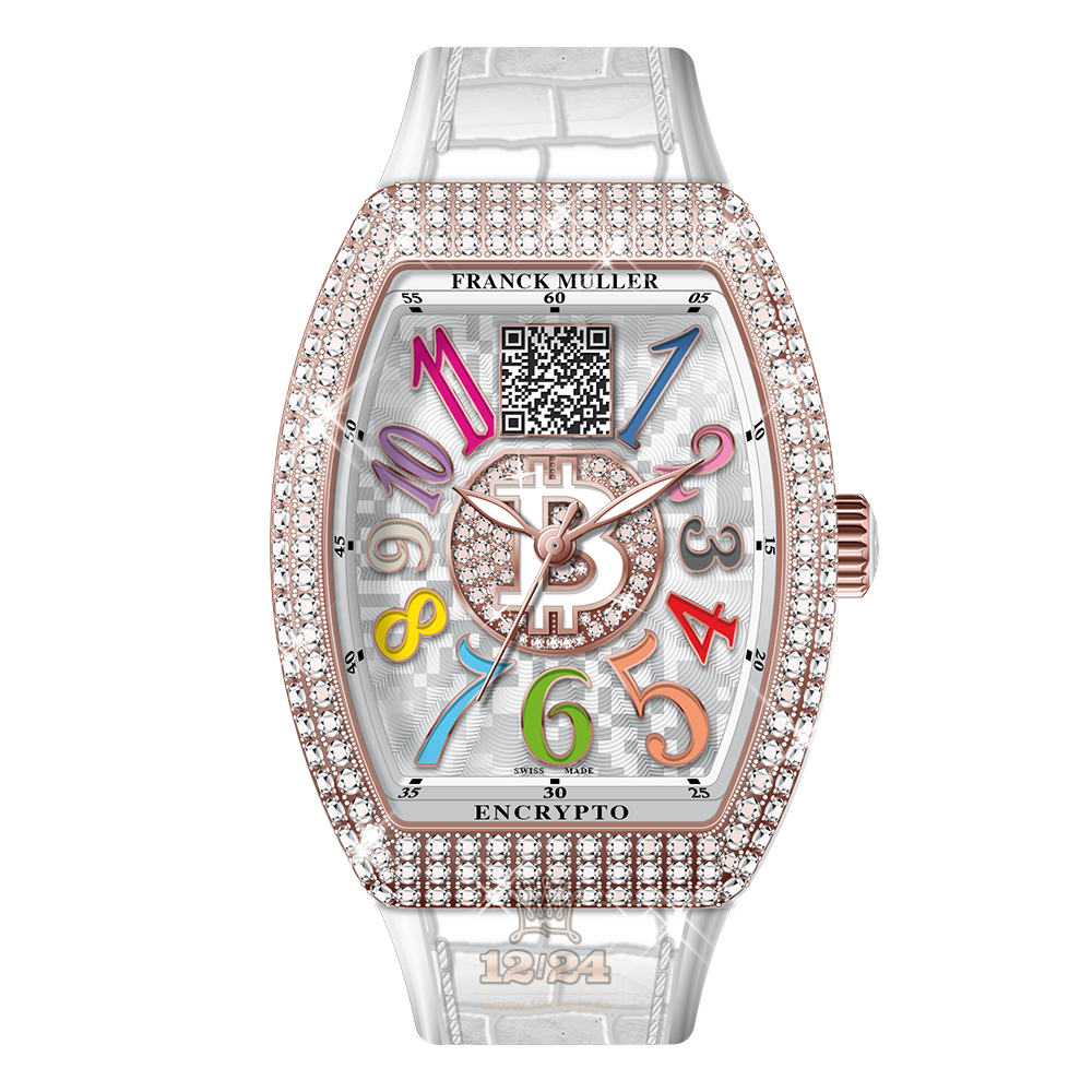 Franck Muller Vanguard Watch V 38 SC AT BTC COL DRM D CD1P 38 mm Pink gold Case Silver Dial