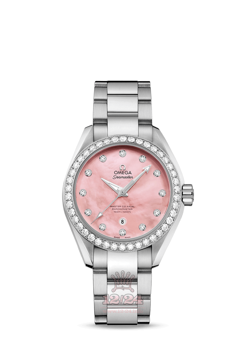 Omega Aqua Terra 150 M Watch 231.15.34.20.57.003 34 mm Stainless steel Case Pink Dial