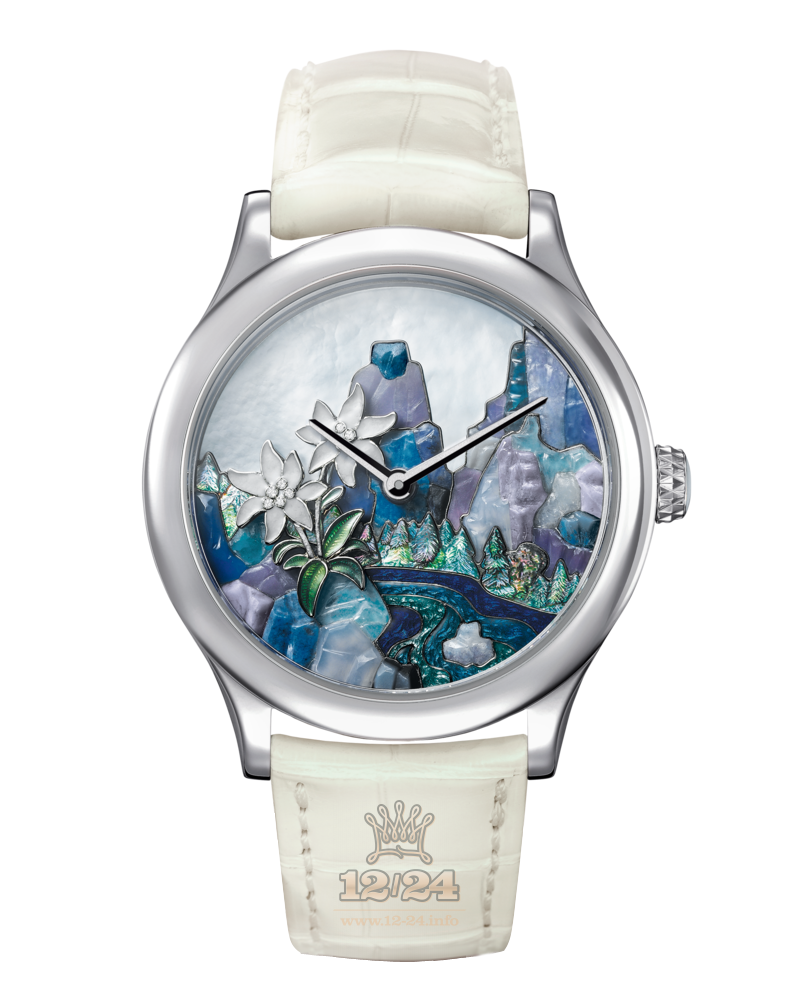 Van Cleef Extraordinary Dials Watch VCARO30D00 White gold Case White Dark blue Purple Painted Dial
