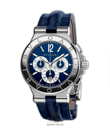 Bvlgari Diagono Watch 102060 DG42C3SLDCH 42 mm Stainless steel Case White Dark blue Dial