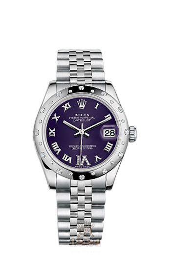 Rolex Lady-Datejust Watch 178344-0002 31 mm Steel / White gold Case Purple Dial