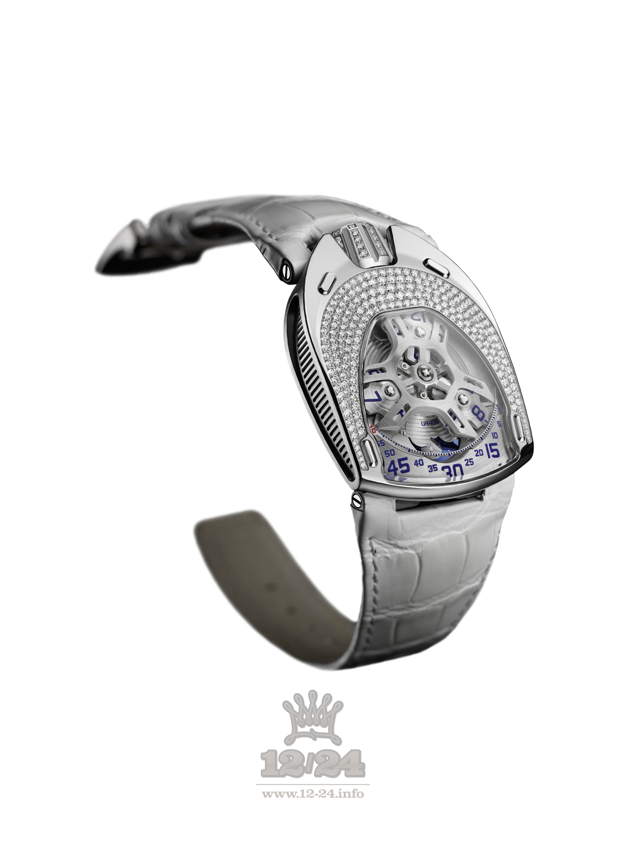 Urwerk UR-106 Watch UR-106 LOTUS 35 mm Stainless steel Titanium PVD coating Case Silver Dial