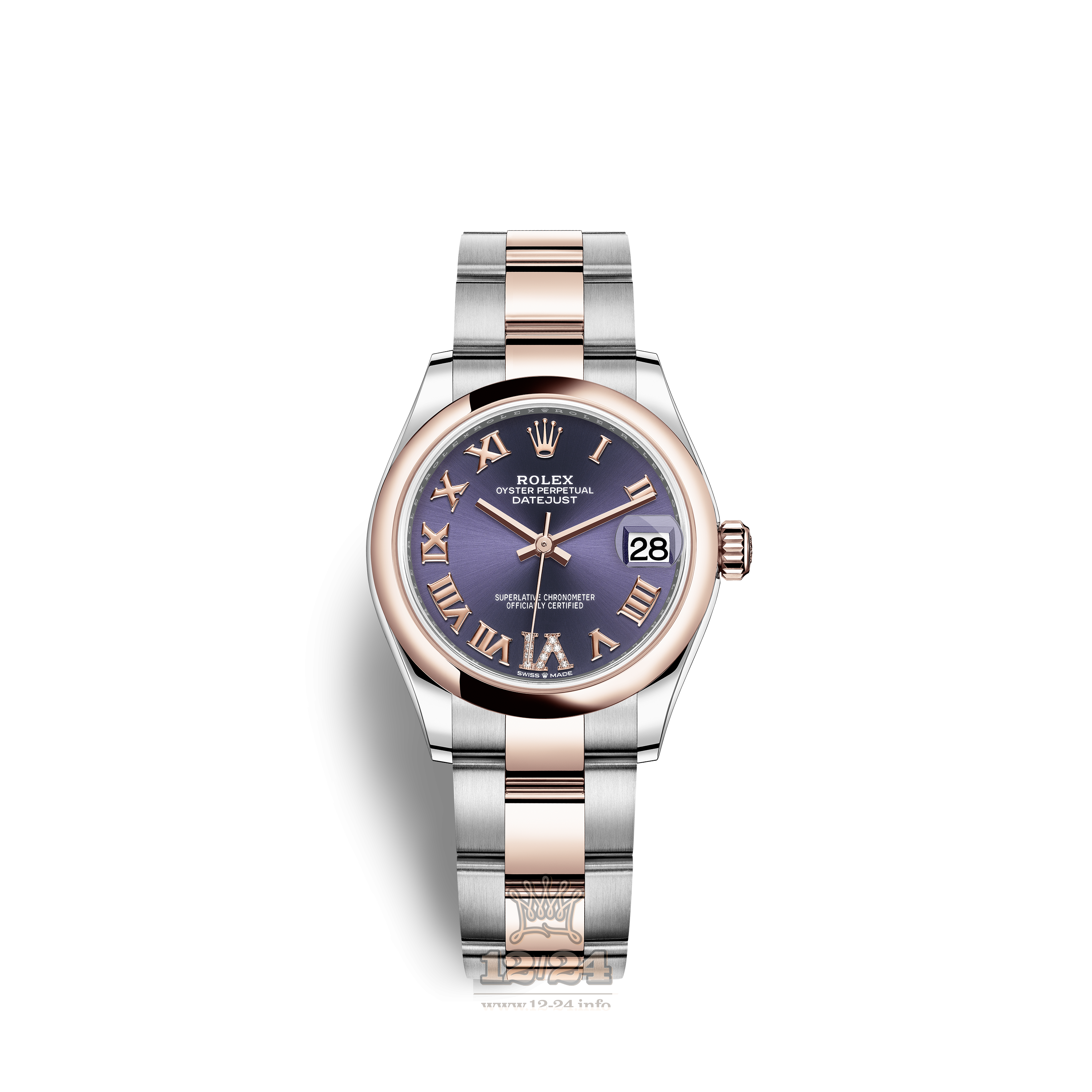Rolex Datejust Watch 278241-0019 31 mm Stainless steel Pink gold Case Purple Dial