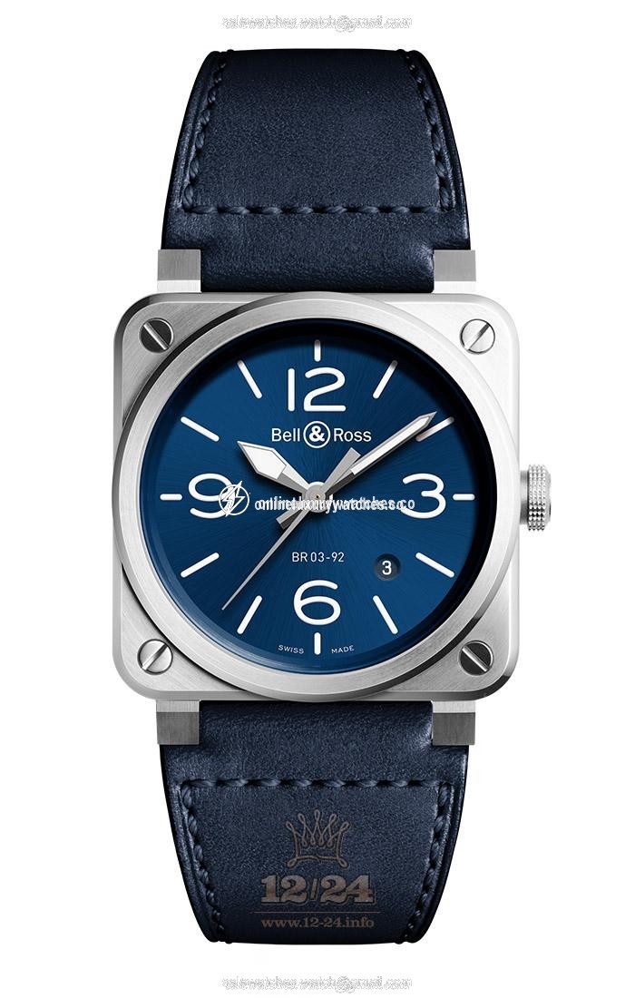 Bell & Ross Instruments Watch BR0392-BLU-ST/SCA Stainless steel Case Dark blue Dial
