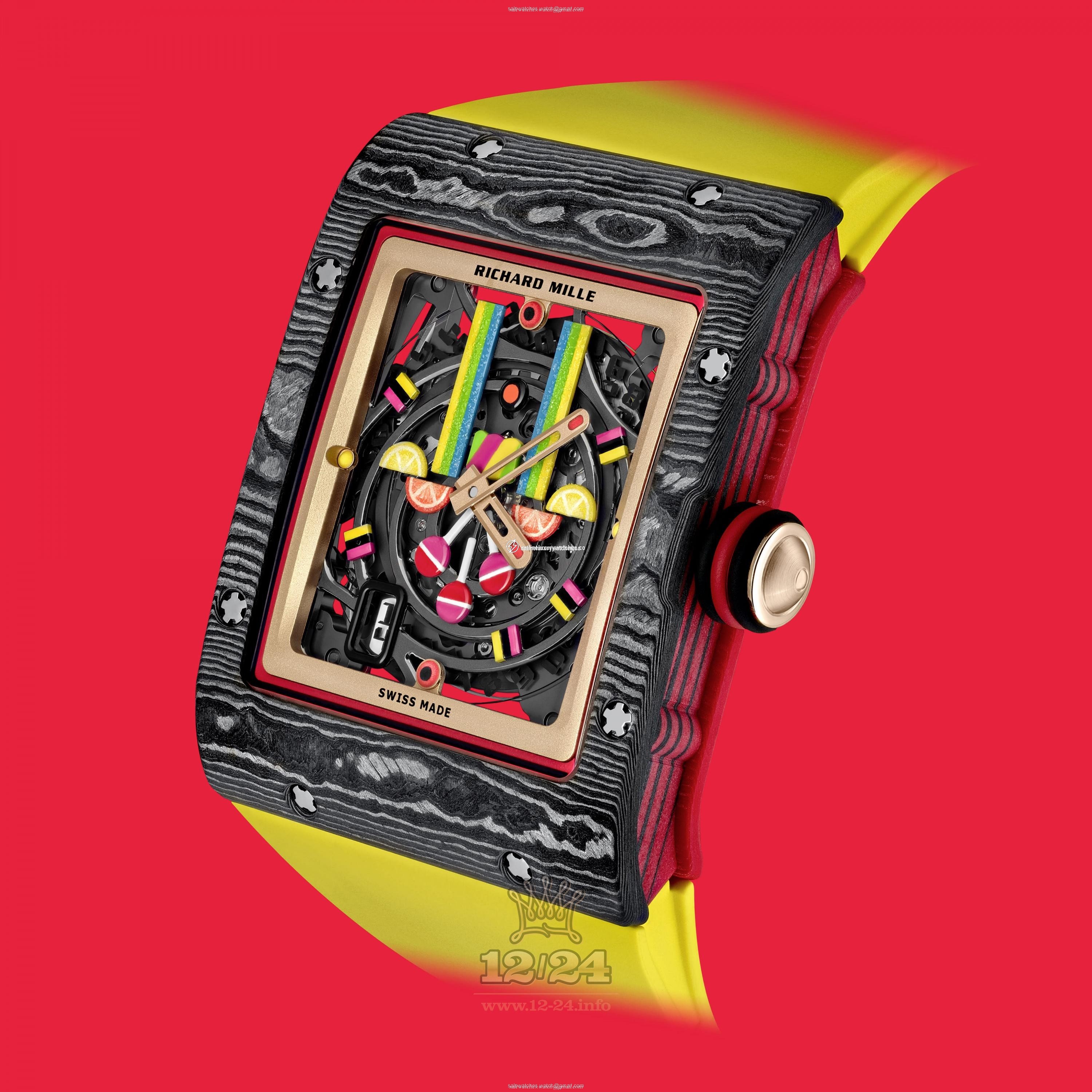 Richard Mille Bonbon Watch RM 16-01 Automatic Fraise 50 mm Carbon Case