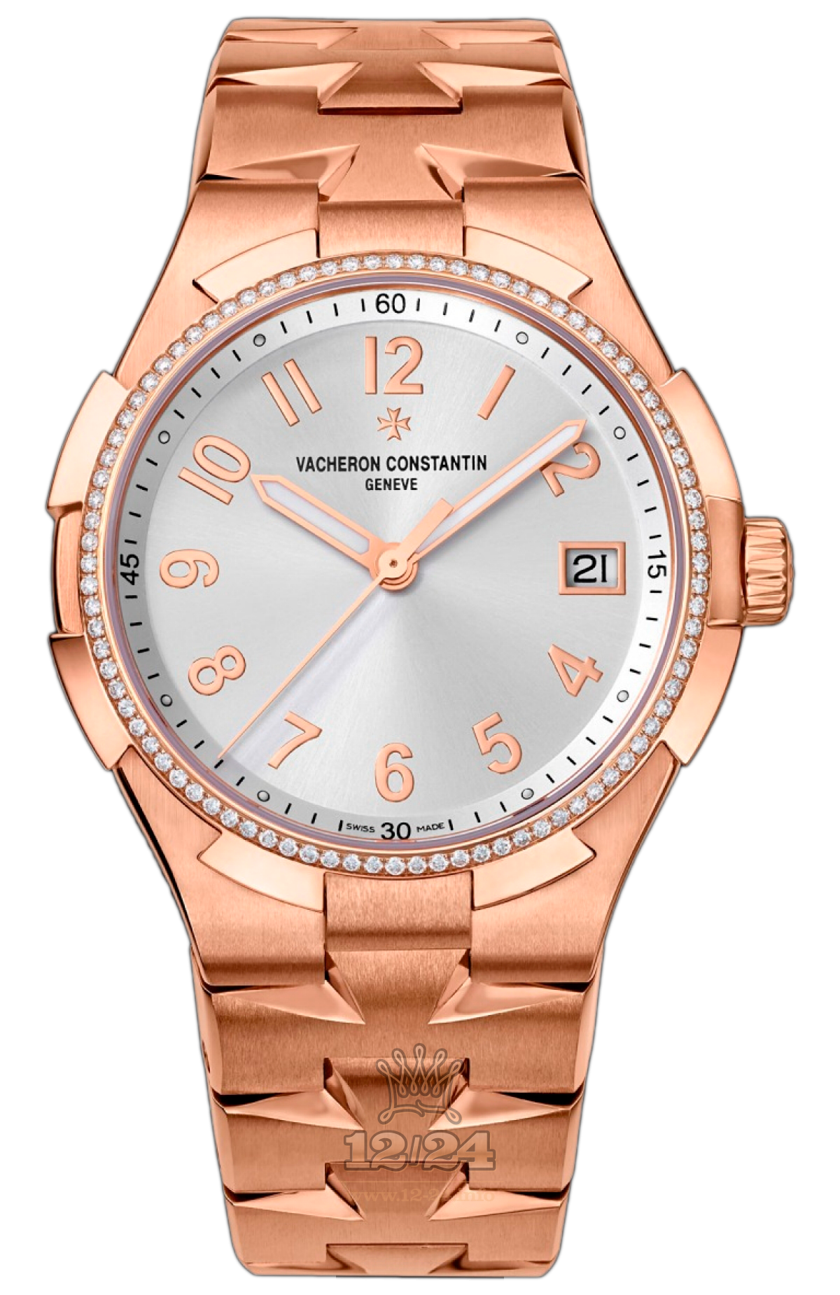 Vacheron Constantin Overseas Watch 47560/D10R-9672 36 mm Pink gold Case Silver Dial