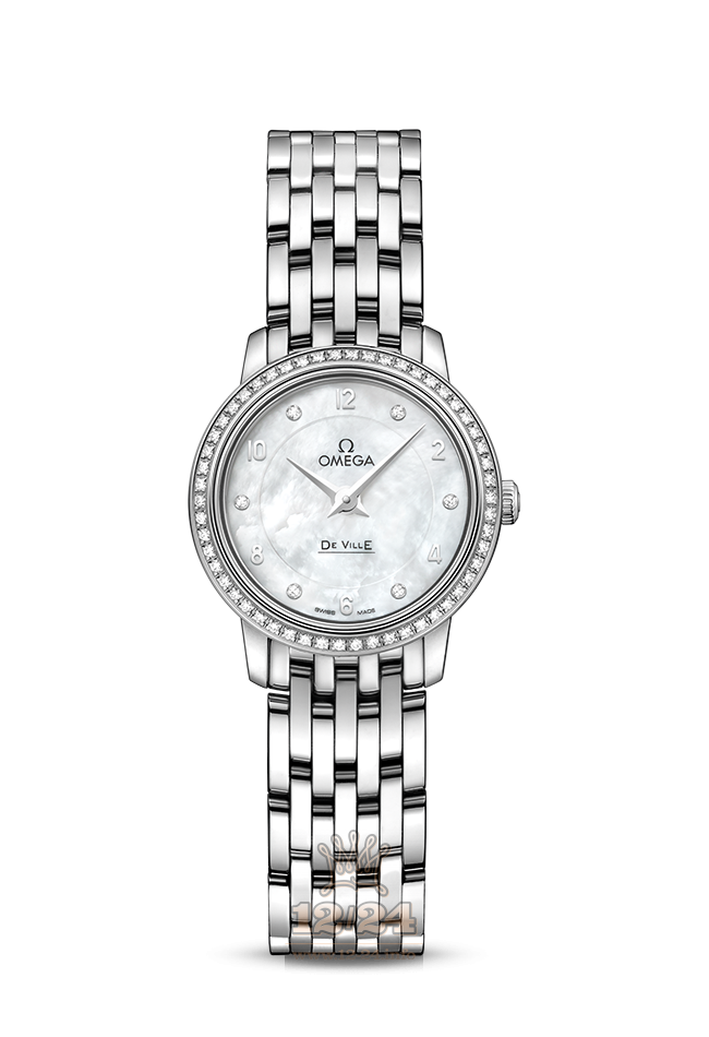 Omega Prestige Watch 424.55.24.60.55.003 24 mm White gold Case White Dial