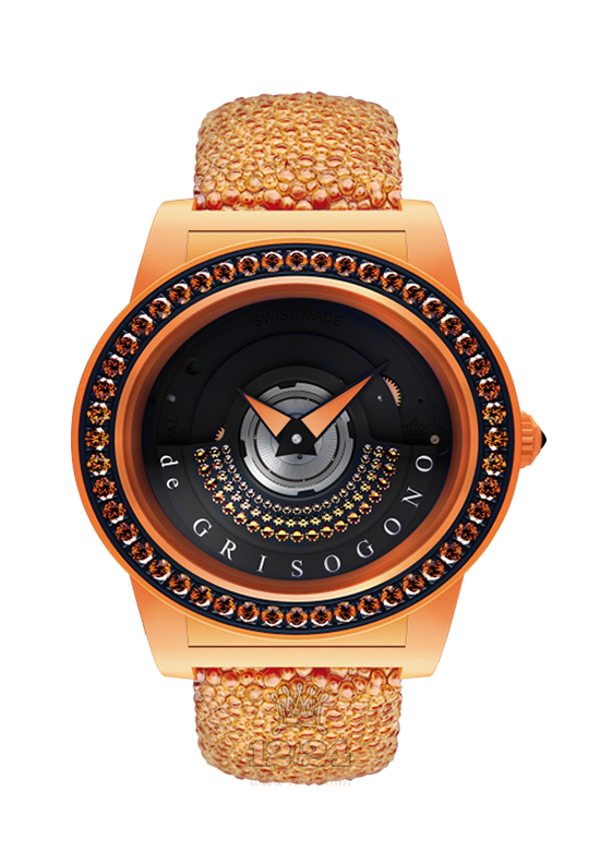 de Grisogono Tondo Watch TBN-S02 Black Orange Dial