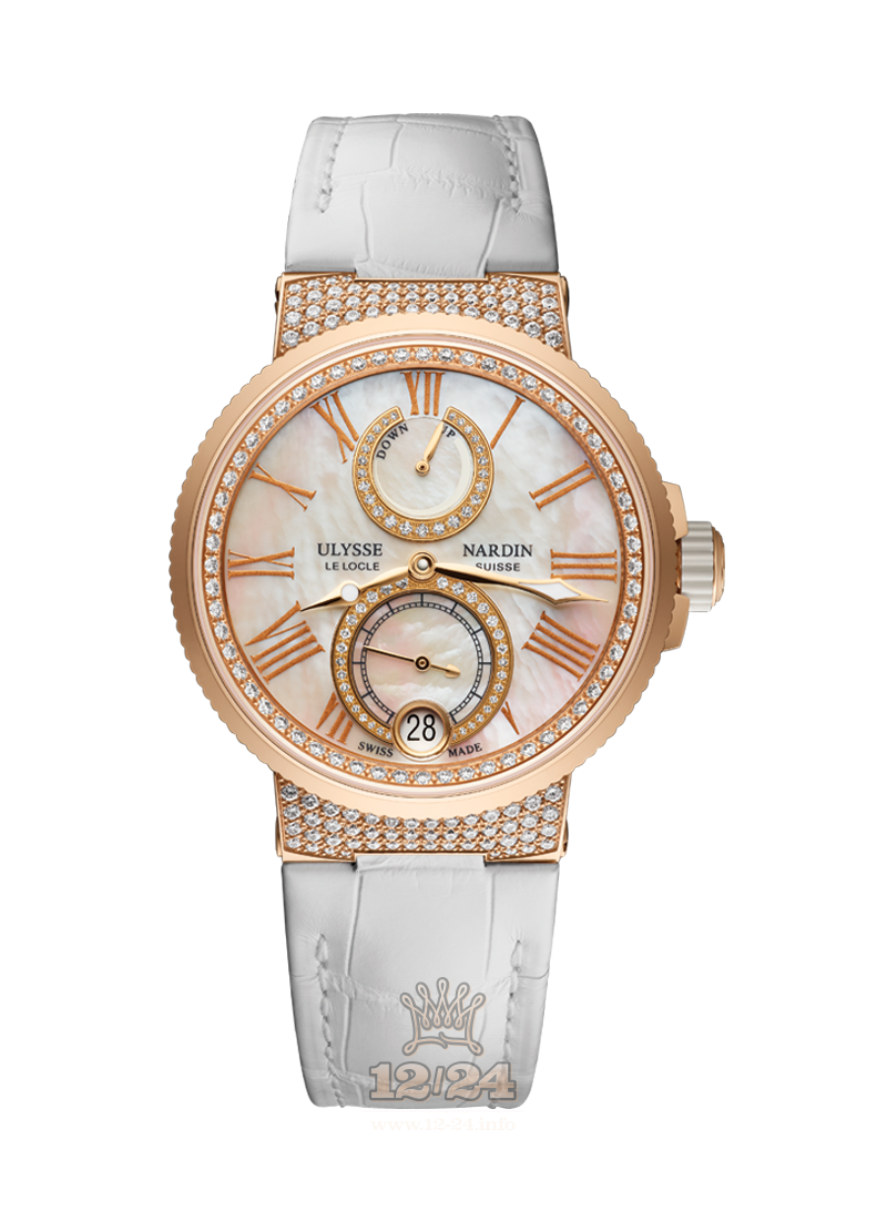 Ulysse Nardin Marine Watch 1182-160C/490 39 mm Pink gold Case White Dial