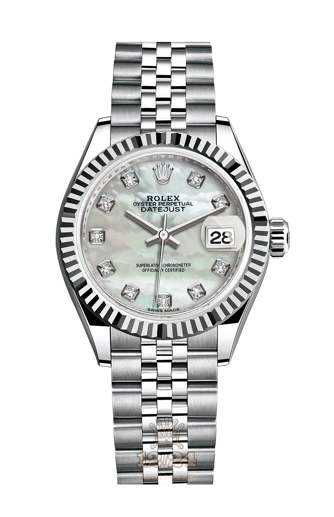 Rolex Datejust Watch 279174-0009 28 mm Steel / White gold Case White Dial
