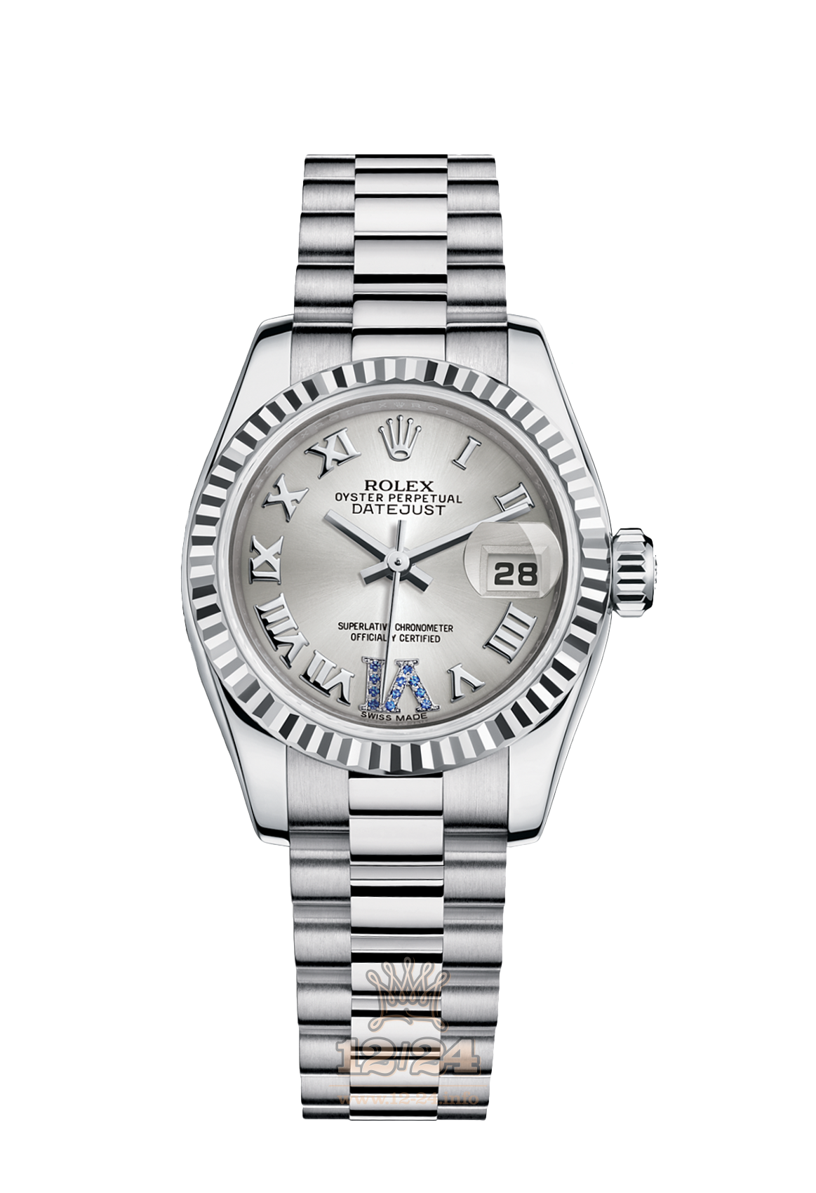 Rolex Lady-Datejust Watch 179179-0165 26 mm White gold Case Silver Dial