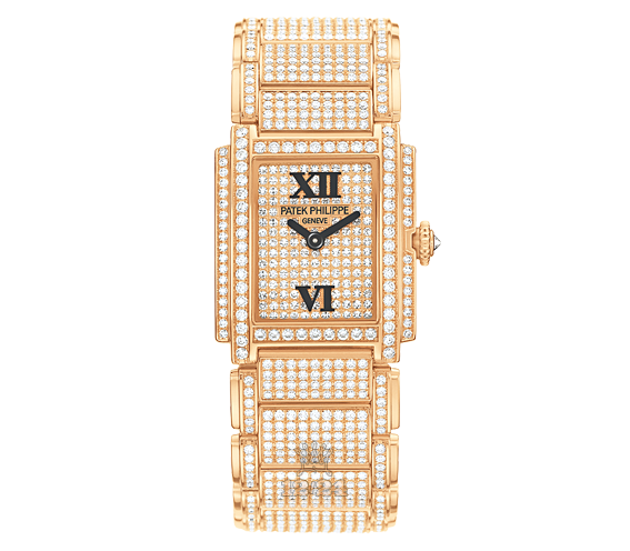 Patek Philippe Twenty~4 Watch 4909/50R-001 22 mm Pink gold Case Silver Golden Dial