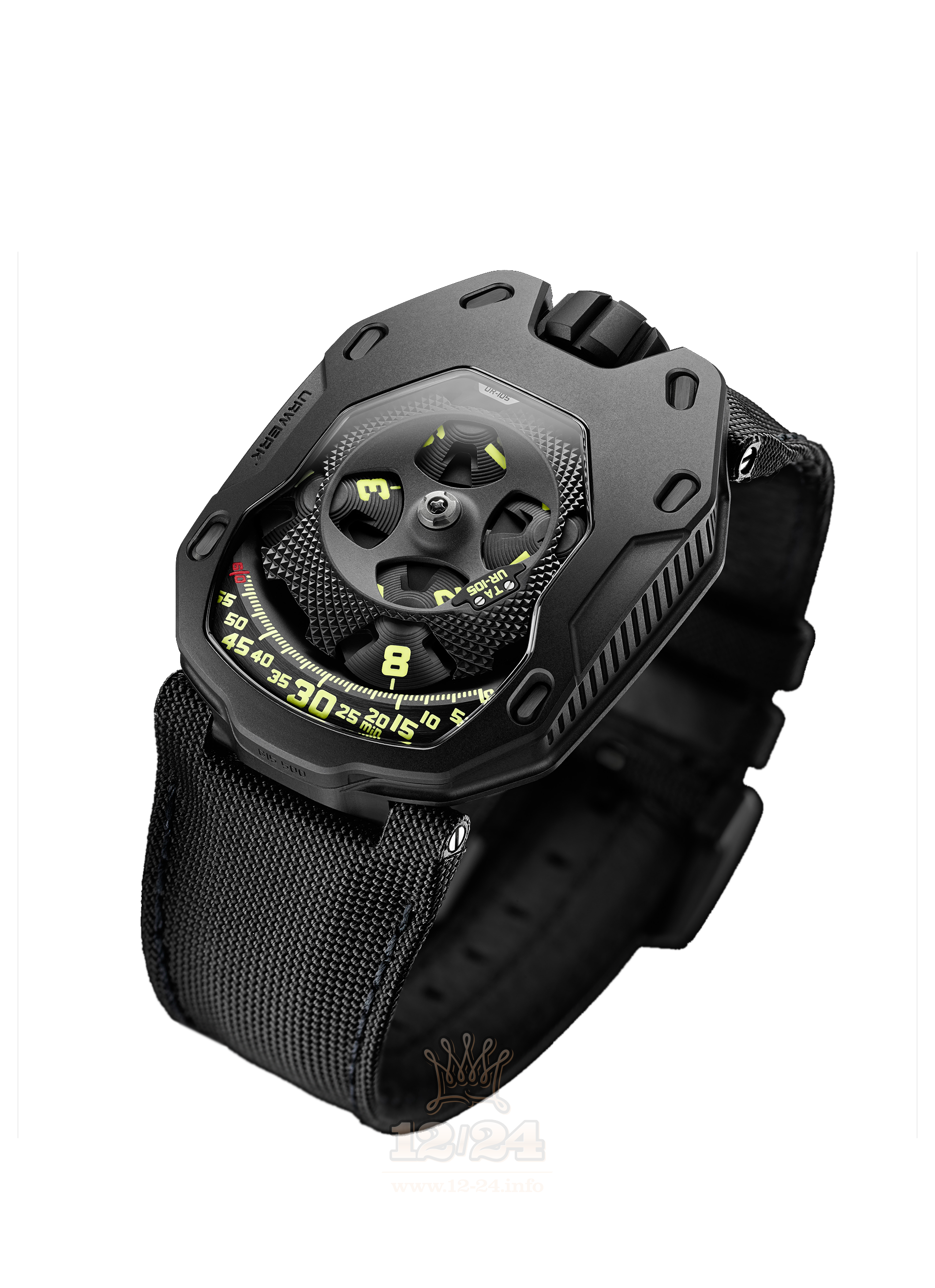 Urwerk UR-105 Watch UR-105TA BLACK 40 mm Stainless steel Titanium Case Black Dial