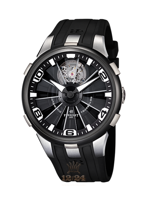 Perrelet Turbine Watch A1077/1 46 mm Stainless steel PVD coating Case Black Dial
