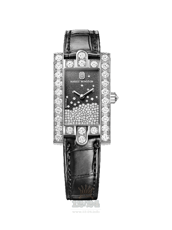 Harry Winston The Avenue Collection Watch AVEQHM21WW280 21 mm White gold Case Black Dial