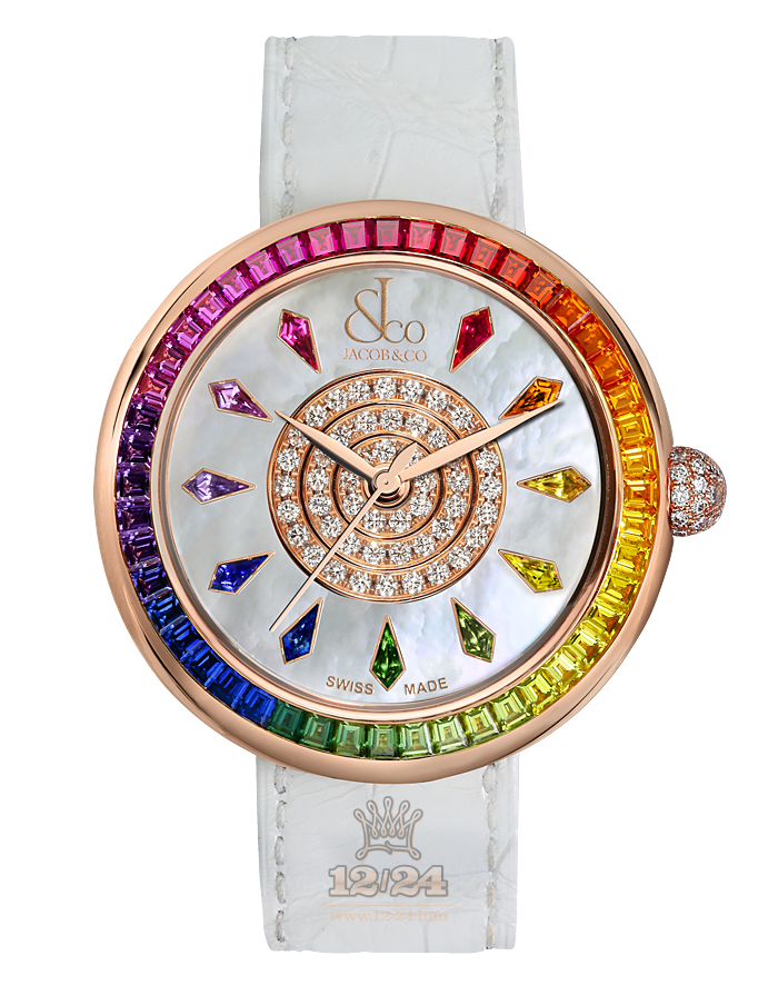 Jacob & Co Ladies Collection Watch BA537.40.GR.KW.A 44 mm Pink gold Case White Dial