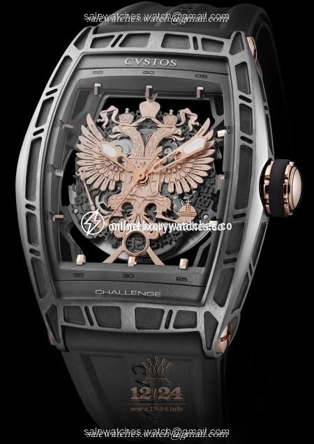 Cvstos Challenge Watch Jet-Liner World Coat Of Arms 54 mm Titanium Case Black Dial