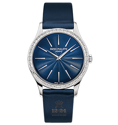 Patek Philippe Calatrava Watch 4897/300G-001 33 mm White gold Case Dark blue Dial