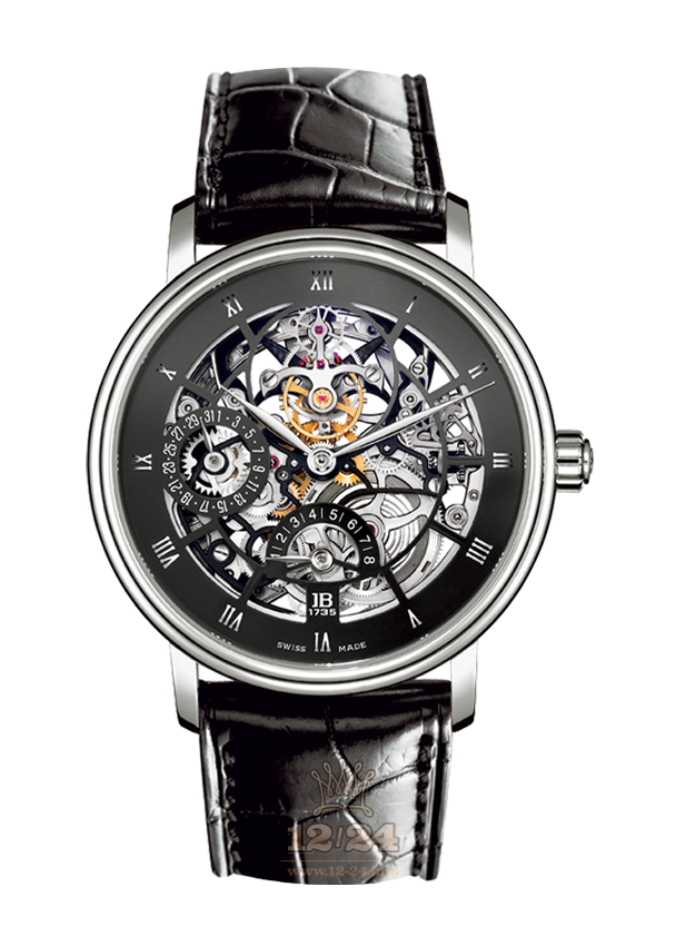Blancpain Villeret Watch 6025AS-3430-55 38 mm Platinum Case Black Dial