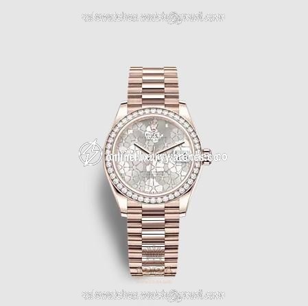 Rolex Datejust Watch 278285rbr-0036 31 mm Pink gold Case Gray Silver Painted Dial