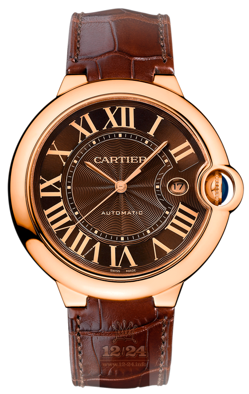 Cartier Ballon Bleu de Cartier Watch W6920037 42 mm Pink gold Case Golden Brown (chocolate) Dial
